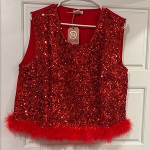 Red Sequin Top
